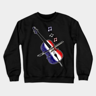 Cello French Flag Cellist France Musician Crewneck Sweatshirt